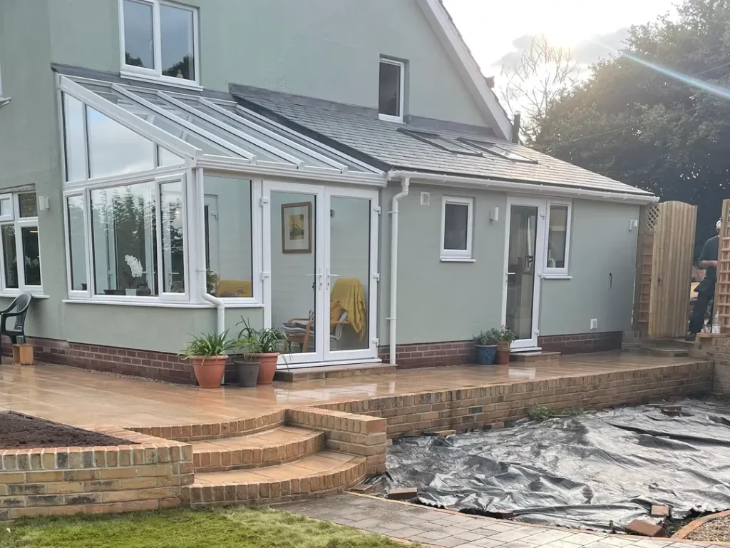 a house with a glass roof