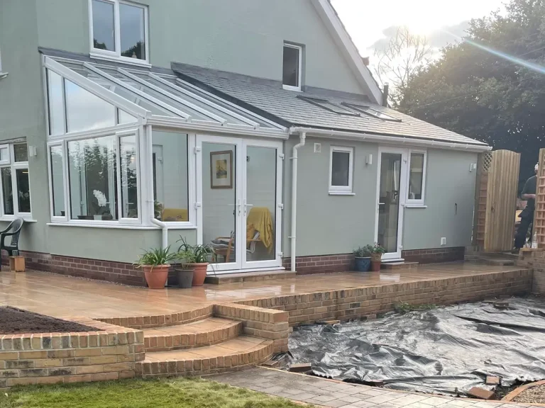 a house with a glass roof