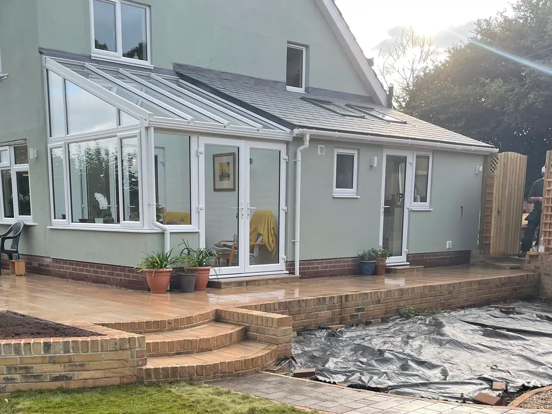a house with a glass roof